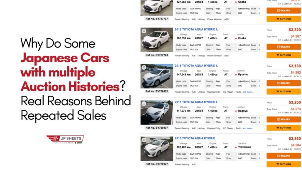 Why Do Some Japanese Cars With multiple Auction Histories? Real Reasons Behind Repeated Sales 2 Why Do Some Japanese Cars with multiple Auction Histories? Real Reasons Behind Repeated Sales